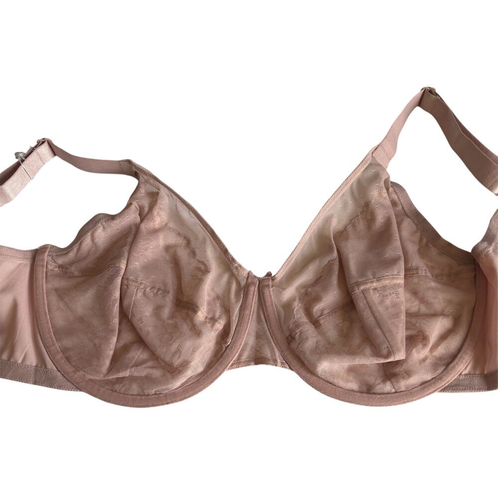 HSIA Enchante Blush Pink Lace Soft Mesh Underwire Bra Women's 40H NWT Lingerie - Picture 5 of 7